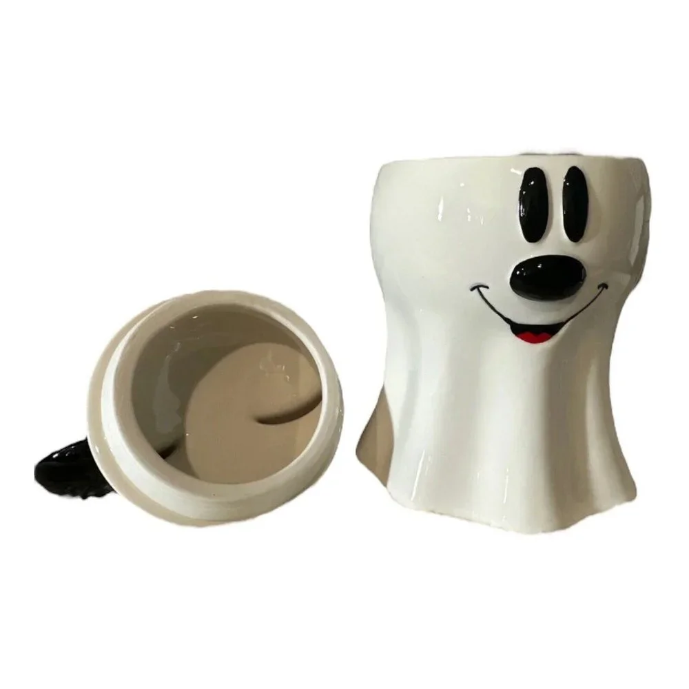 Disney’s Mickey Mouse Ghost Halloween Cookie‎ Jar Canister BOO Ears Candy Trick